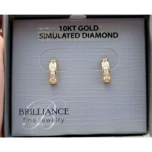 Solid 10K Gold Half Hoop Earrings